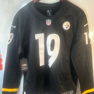 Nike Pittsburgh Steelers #19 Black and White Jersey with Yellow Accents